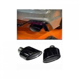 Ornamente Toba Negre Ovale RS Audi, Inox 304, 15.5cm Iesire, 6.5cm Intrare, Set Stanga Dreapta, Compatibil Diverse Modele