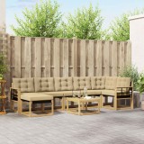 vidaXL Set de canapele de exterior cu pernă 8 pcs Alb și Bej 3389723