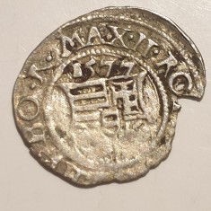 Ungaria 1 denar 1577 kb argint Maximilian ll