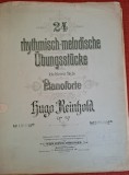 Partitura - 24 de piese cu exercitii ritmico-melodice mai usoare, pentru pian &ndash; Caietul 2 - H. Reinhold (1899)