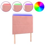 Cumpara ieftin Tablie de pat cu LED, roz, 80x5x118/128 cm, catifea