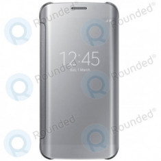 Husa Samsung Galaxy S6 Edge Clear View argintie EF-ZG925BSEGWW