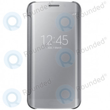 Husa Samsung Galaxy S6 Edge Clear View argintie EF-ZG925BSEGWW