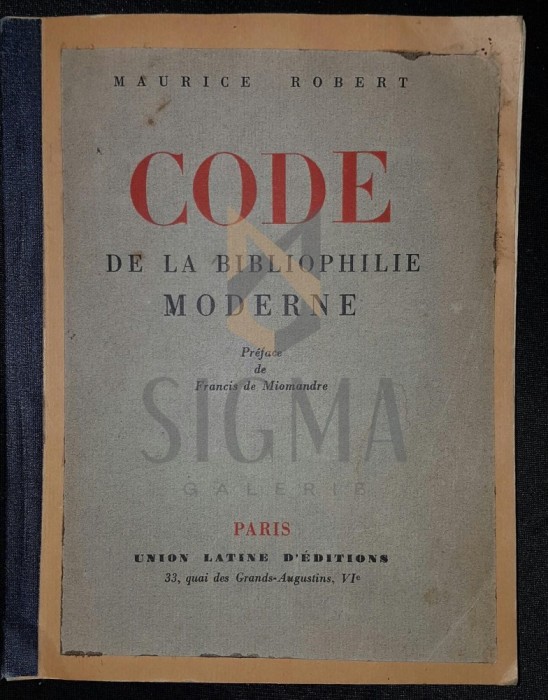 Code de la bibliophilie moderne