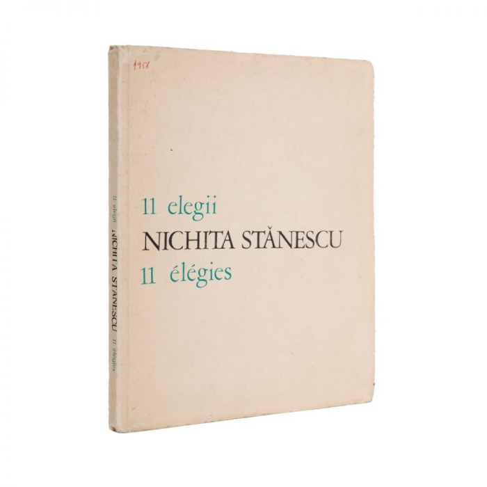 Nichita Stănescu, 11 elegii, ediție bilingvă, 1970, cu dedicație olografă pentru Ioanichie Olteanu