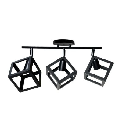 Lustra FORMA CUB -STRUKTUR Trio, 3xE27, Negru, Metal ModernLight Concept foto
