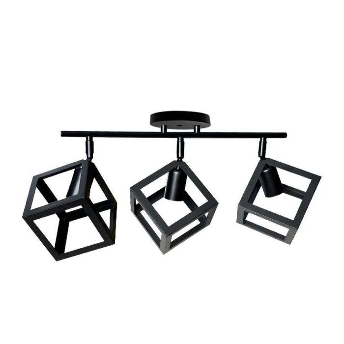 Lustra FORMA CUB -STRUKTUR Trio, 3xE27, Negru, Metal ModernLight Concept