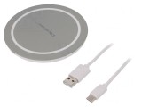 &Icirc;ncărcător Inductiv Gri Qi Quick Charge 3.0