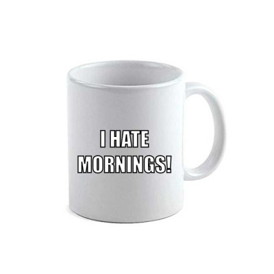 Cana alba personalizata I Hate Mornings, INOVATIX&amp;reg;. 330ml foto