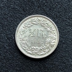 a551 Elvetia 1/2 franc 1957 foto