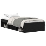 Cumpara ieftin Cadru de pat fara saltea Stejar negru 75x190 cm Lemn prelucrat