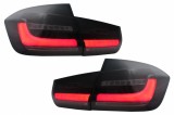 Stopuri LED BAR BMW Seria 3 F30 (2011-2019) Negru Fumuriu LCI Design cu Semnal Dinamic Secvential Performance AutoTuning, KITT