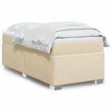 VidaXL Pat box spring cu saltea, crem, 80x200 cm, textil