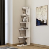 Biblioteca Tlos cu 6 rafturi, diverse culori, 50 x 150 x 22 cm