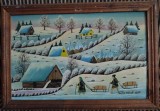 TABLOU/LUCRARE SEMNATA: (PATRU) PETRU MIHUT - MOARA CU NOROC(1988/PICTURA NAIVA), Peisaje, Ulei, Altul