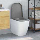 Scaun de toaletă cu fixare rapidă și &icirc;nchidere lentă vidaXL Duroplast Gri