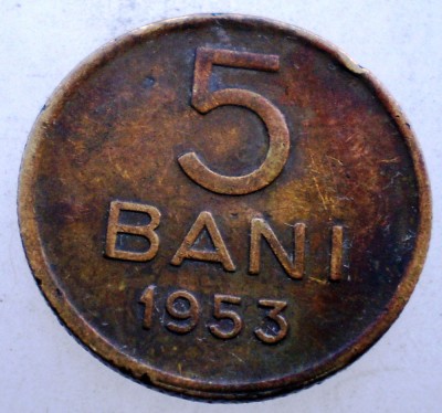 1.425 ROMANIA RPR 5 BANI 1953 foto