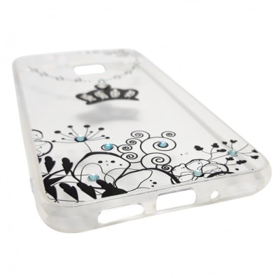 Husa silicon Vennus Art (model 4) transparent + negru pentru Huawei P10 Lite foto