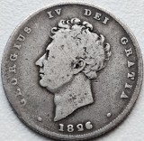 1 Shilling 1826 Marea Britanie- George IV 2nd portrait; 3rd reverse , argint, km#694, Europa
