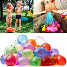 Baloane multicolore pentru apa, adaptor umplere inclus, set 111 bucati, latex foto