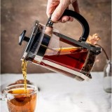 Infuzor pentru ceai, din sticla si inox, cu presa, 0.80L, Kinghoff