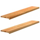 VidaXL Pervaz 2 buc lemn masiv de maro deschis 140x25x2 cm