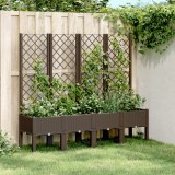 vidaXL Jardinieră de grădină cu spalier, maro, 160x40x142 cm, PP 367935