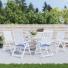 VidaXL Perne scaun grădină 6 buc dungi albastru&amp;alb 50x50x3 cm, textil