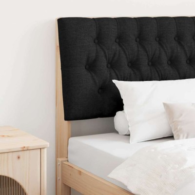 vidaXL Tăblie tapițată Negru 100 cm Lemn de pin masiv 879356 foto