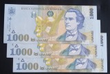 Rom&acirc;nia, 3 x 1.000 Lei 1998, UNC, Consecutive.