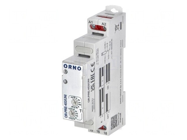 Timer SPDT 1s-10zile 12-240V AC/DC pentru șină DIN