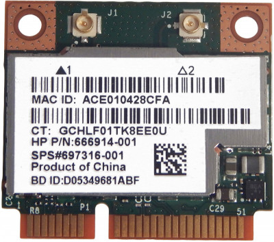 Modul WLAN HP Combo 802.11 a/b/g/n, Bluetooth 4.0, SPS#697316-001 HP P/N: 666914-001 NewTechnology Media foto