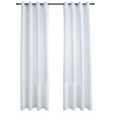Cumpara ieftin Draperii opace cu inele metalice, 2 buc., alb, 140 x 245 cm