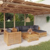 vidaXL Set mobilier grădină cu perne, 6 piese, lemn masiv de tec 3100858