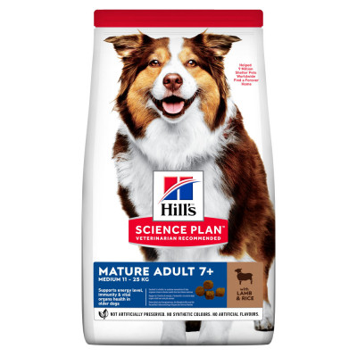 Hill&amp;amp;#039;s Science Plan Canine Mature Adult 7+ Medium Lamb &amp;amp;amp; Rice 14kg foto