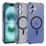 Husa iPhone 16 Asteroid GSM Shockproof Clear Silicone MagSafe, fumuriu