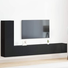vidaXL Set comodă TV 3 pcs Stejar negru 100 x 30 x 30 cm Lemn compozit