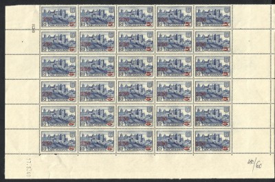 FRANTA ORASUL CARCASSONNE 1941 SUPRATIPAR BLOC DE 30 buc. MNH foto