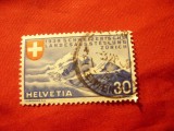 Timbru Elvetia 1939 Peisaje Zurich , Crucea Rosie - 30C stampilat