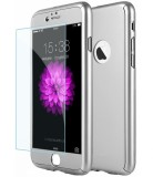 Husa Full Cover 360&deg; (fata + spate + folie sticla) pentru iPhone 6 / 6S, Silver