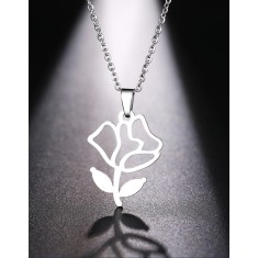 Set Lant+ pandantiv Flowers Silver ---FINUT --- Cod LC232D