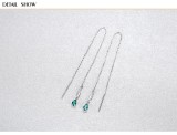 Cumpara ieftin Cercei Lungi din Argint 925 Tip Fir cu Cristal albatru Lacrima si Zirconiu