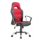 Scaun directorial SL Q033, Cadru cromat, Piele ecologica/Mesh, Inaltime ajustabila, Mecanism de balans, 100 Kg, Rosu/Negru