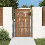 VidaXL Poartă pentru grădină, 105x130 cm, oțel corten, model bambus