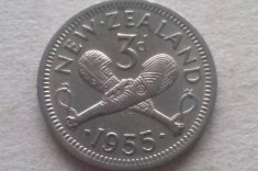 MONEDA 3 PENCE 1955-NOUA ZEELANDA foto