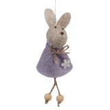 Cumpara ieftin Set 3 Iepurasi decorativi Paste textil maro violet 6x3x13 cm