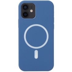Husa iPhone 12 Silicon Mag Safe Albastra
