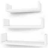 SONGMICS Rafturi plutitoare de perete, set 3 bucati, MDF, 30, 35 si 40 cm, alb Household NewTrend