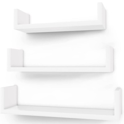 SONGMICS Rafturi plutitoare de perete, set 3 bucati, MDF, 30, 35 si 40 cm, alb Household NewTrend foto