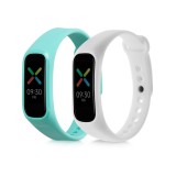 Set 2 Curele pentru Oppo Band Sport, Kwmobile, Alb/Verde, Silicon, 57437.05